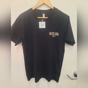 NWT moschino swim men T Shirt Black Short Sleeve Size L